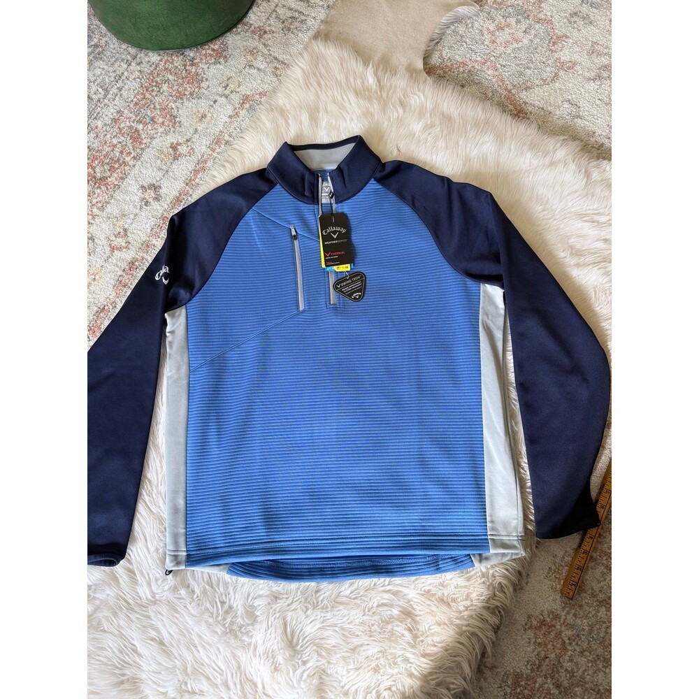 Callaway Men's Blue Golf 1/4 Zip Long Sleeve Athletic Pullover Shirt